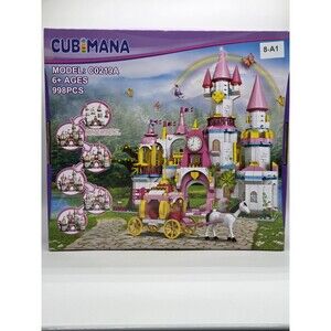 Girls Castle Princess Building Toys - Girl Fantasy House 5-in-1 Castle & Carr...